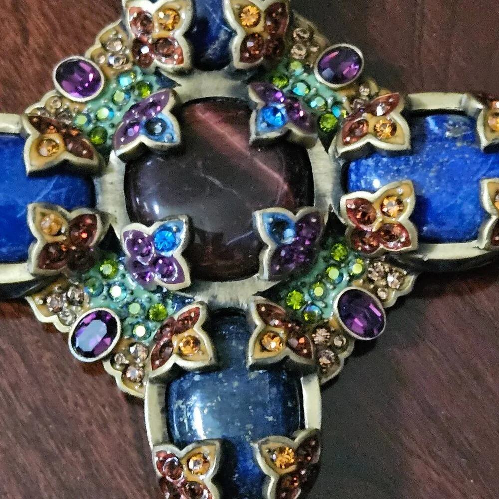 UNICORN RARE JAY STRONGWATER BLUE LAPIS CROSS NATIVITY CRYSTAL FIGURINE OBJET